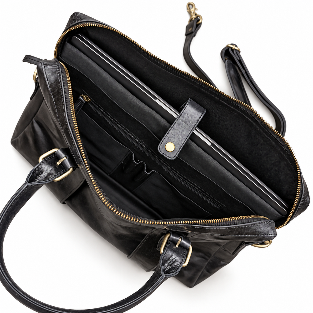 AURAHIDE Heritage Executive Leather Briefcase & Wallet Set