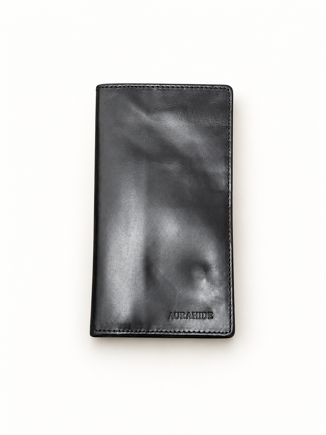 AURAHIDE Executive Full-Grain Leather Long Wallet