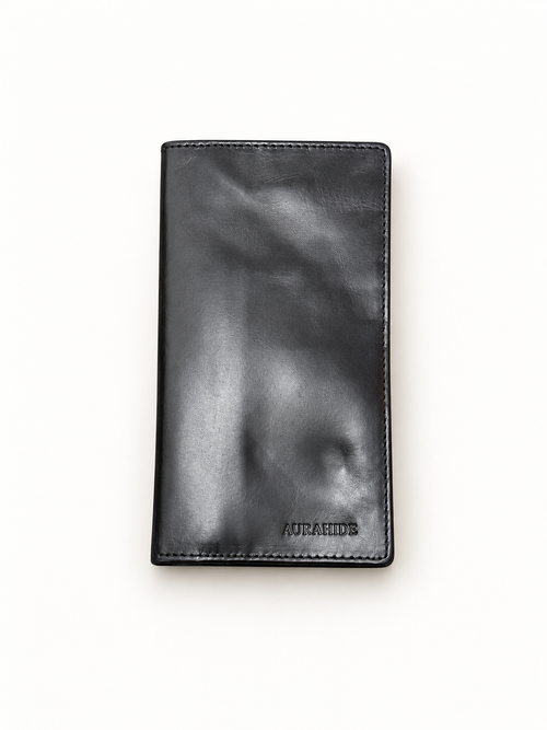 AURAHIDE Executive Full-Grain Leather Long Wallet