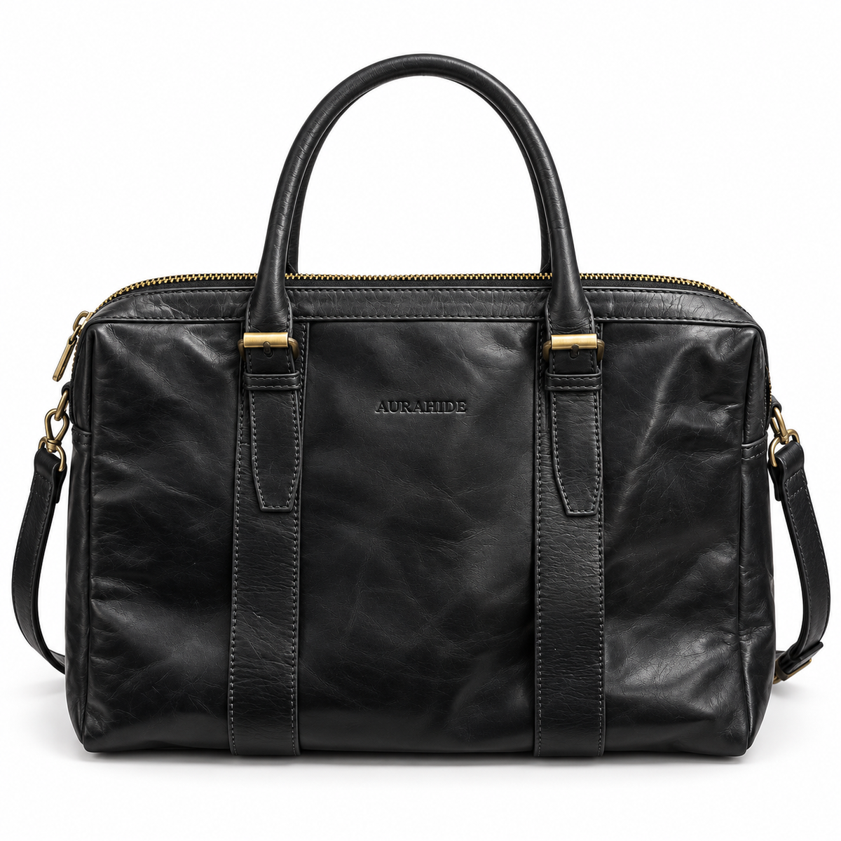 AURAHIDE Heritage Executive Leather Briefcase & Wallet Set