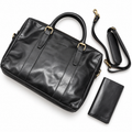 AURAHIDE Heritage Executive Leather Briefcase & Wallet Set