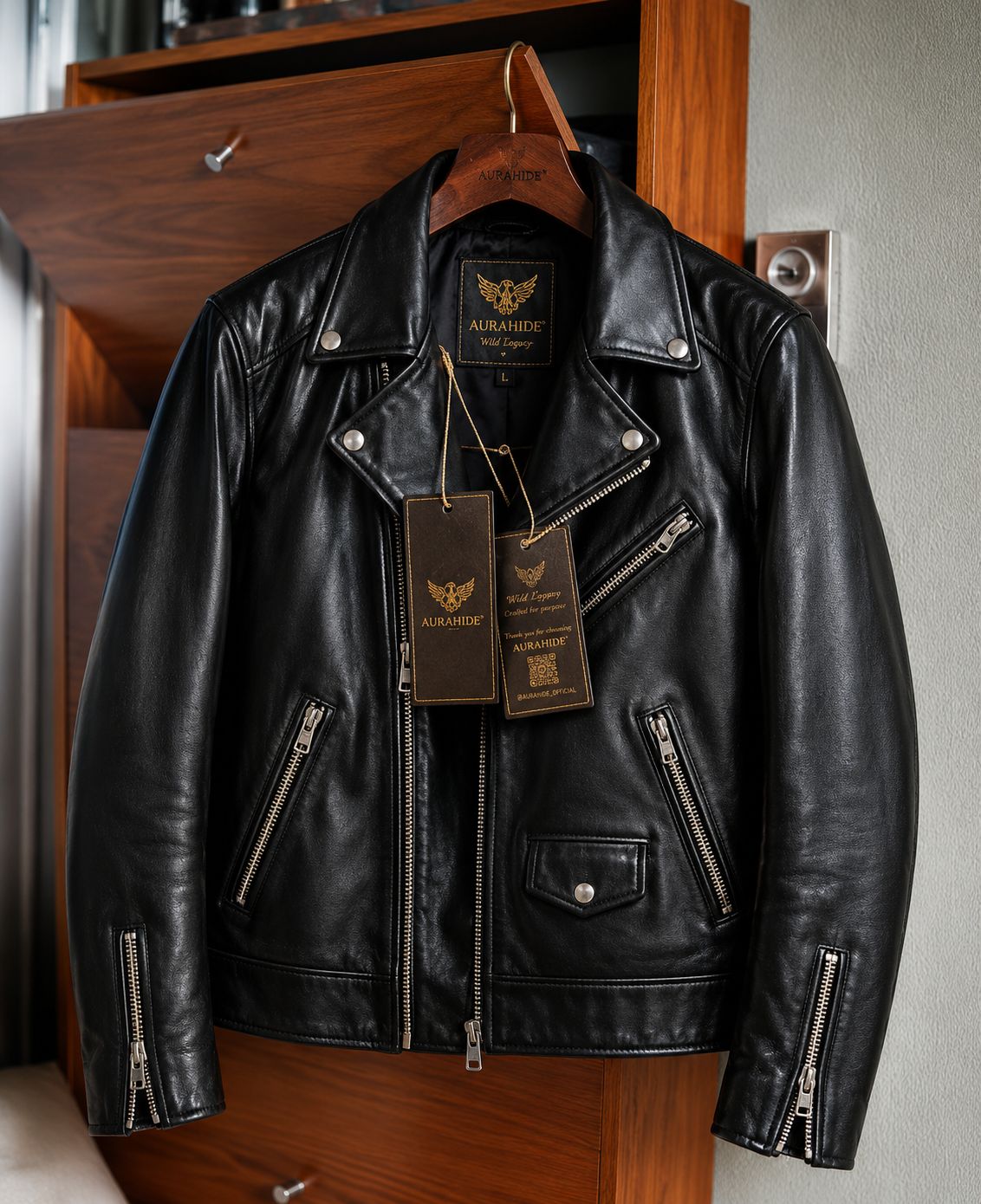 AURAHIDE Midnight Rider Leather Jacket